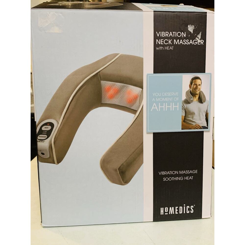 HoMedics Brown Neck Massager with Soothing Heat Vibration Therapy NMSQ-210